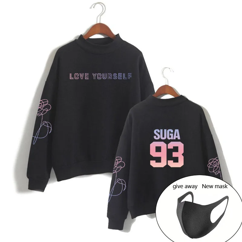 Suga 93 loveyourself Толстовка в стиле bangtan love yourself rapmonster 94 Женская harajuku kpop Hope World Poc|Женские