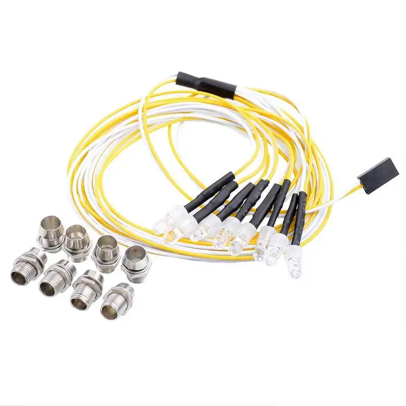 

1Set Model Car Lights 3-7V 8LEDLights Strip 5mm Lamp Beads Headlight/Taillight for RC Cars Spare Parts
