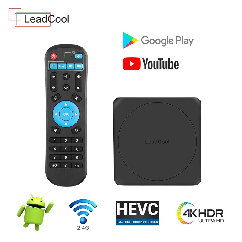 Leadcool Android 7 1 ТВ коробка ГБ 8 Amlogic S905W 4 ядра 2 ГГц Wi-Fi Media Player Smart Декодер каналов
