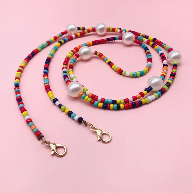 

1PC New Fashion Unisex Anti-lost Acrylic Beaded Chain Face Mask Lanyards Reading Glasses Chain Neck Straps Mask Cord Holder