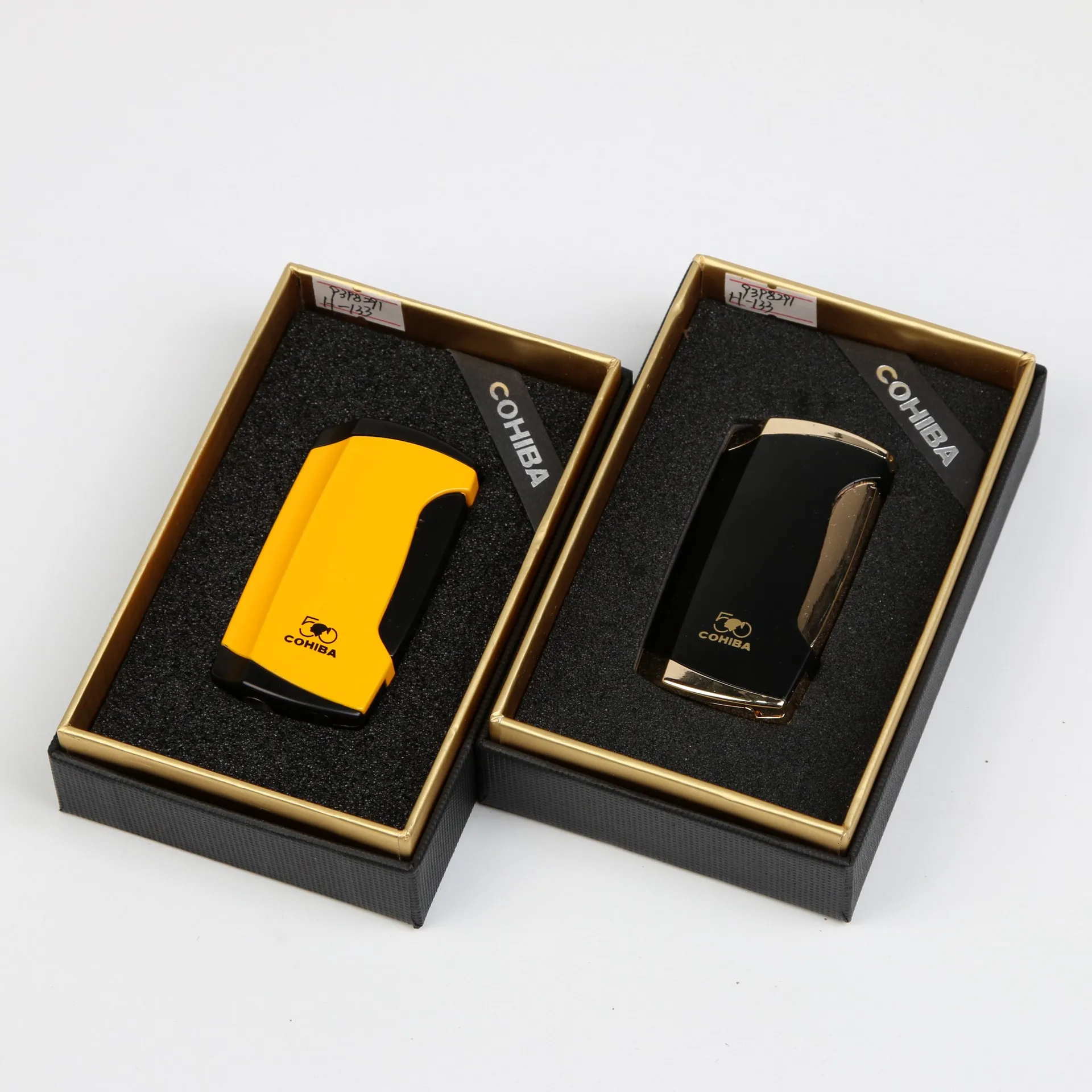 COHIBA цинковый сплав 2 факел JET FLAME сигарета зажигалка с дырокол подарочная коробка |