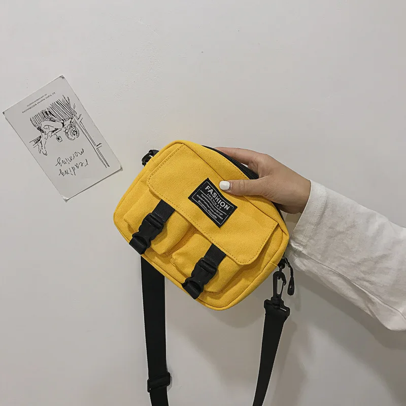 

Маленькая женская сумка, Новинка лета 2021, модная Корейская сумка-мессенджер на одно плечо в стиле хип-хоп, холщовая маленькая квадратная сум...