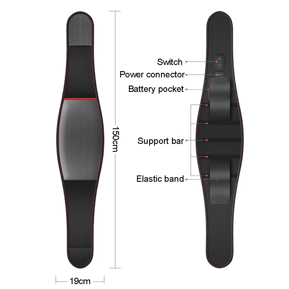 Электрический нагревающий пояс для талии расслабляющий массажный поясной