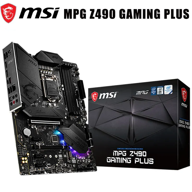 Verkauf MSI MPG Z490 GAMING PLUS Desktop Motherboard LGA 1200 Unterstützung Dual Channel DDR4 I9 128GB PCI-E 3,0 M.2 Intel Z490 ATX Mainboard