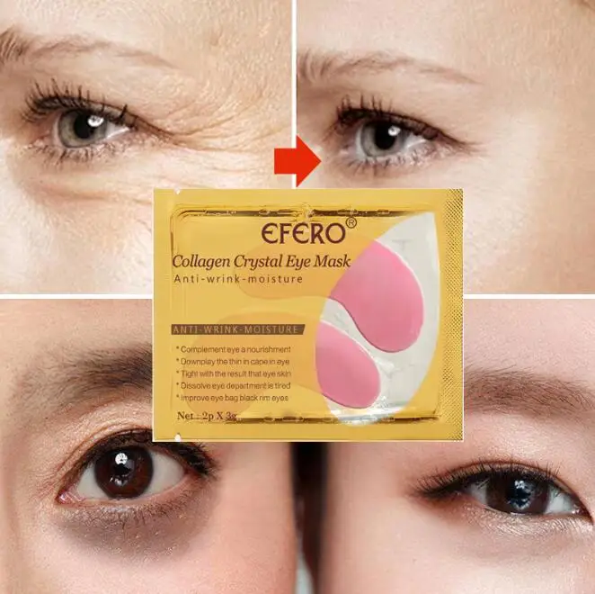 24K Золотая кристаллическая коллагеновая маска для глаз патчи ухода за глазами