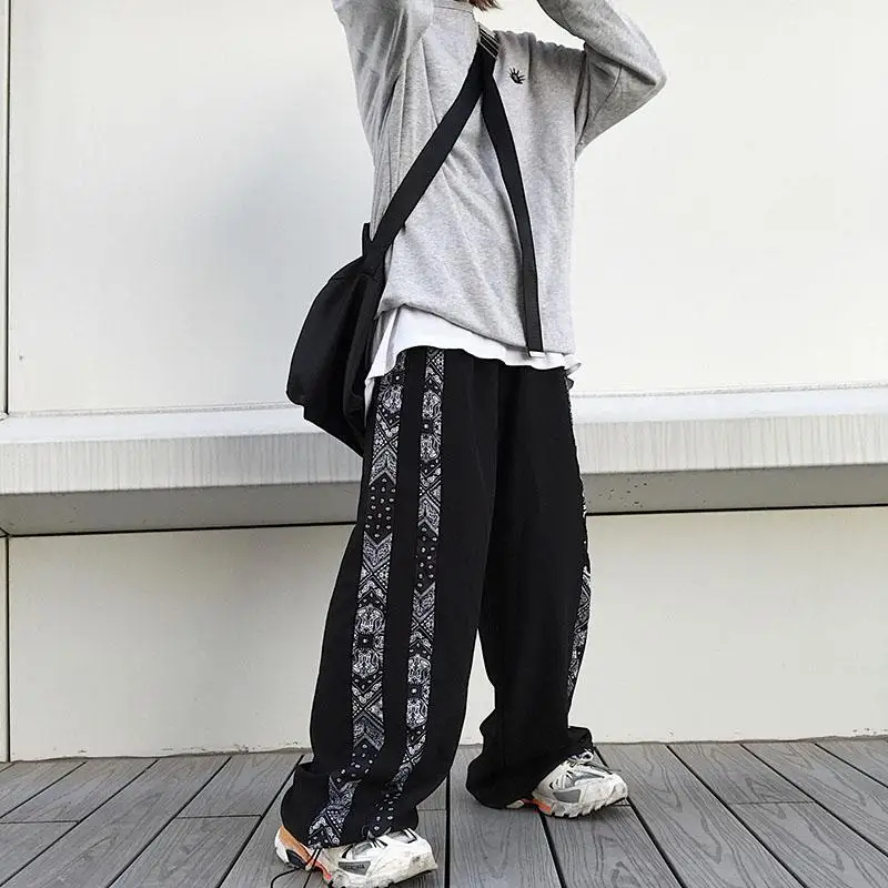 

Корейские Капри, готические брюки, женские уличные повседневные брюки в стиле Харадзюку, модные брюки с широкими штанинами, Прямая поставка