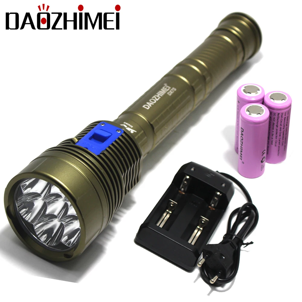 Светодиодный фонарик для дайвинга 7 * XML L2 100 лм Водонепроницаемый Подводный