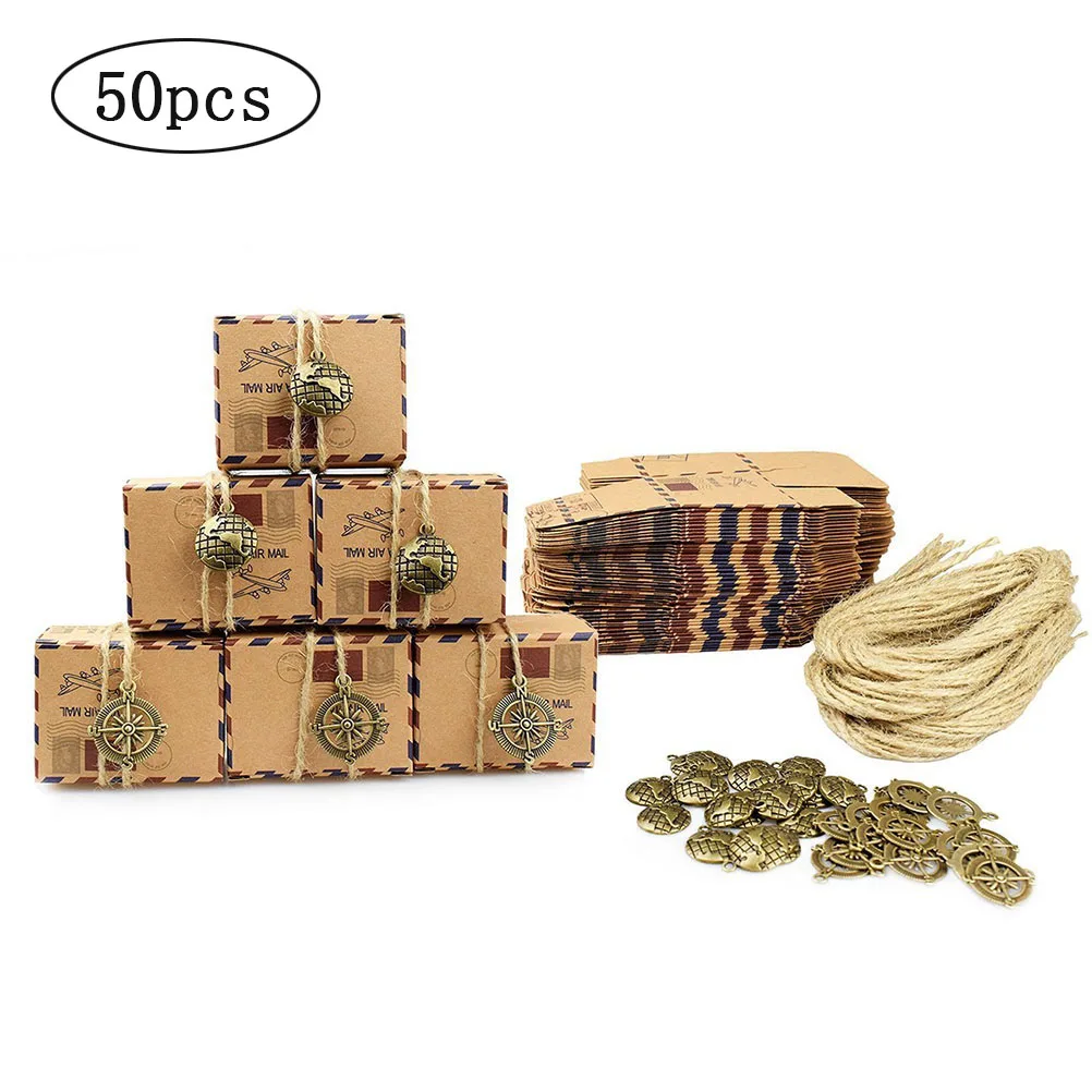 50 шт. Винтаж вдохновил Airmail (заказное Авиапочта дизайн конфеты Коробки