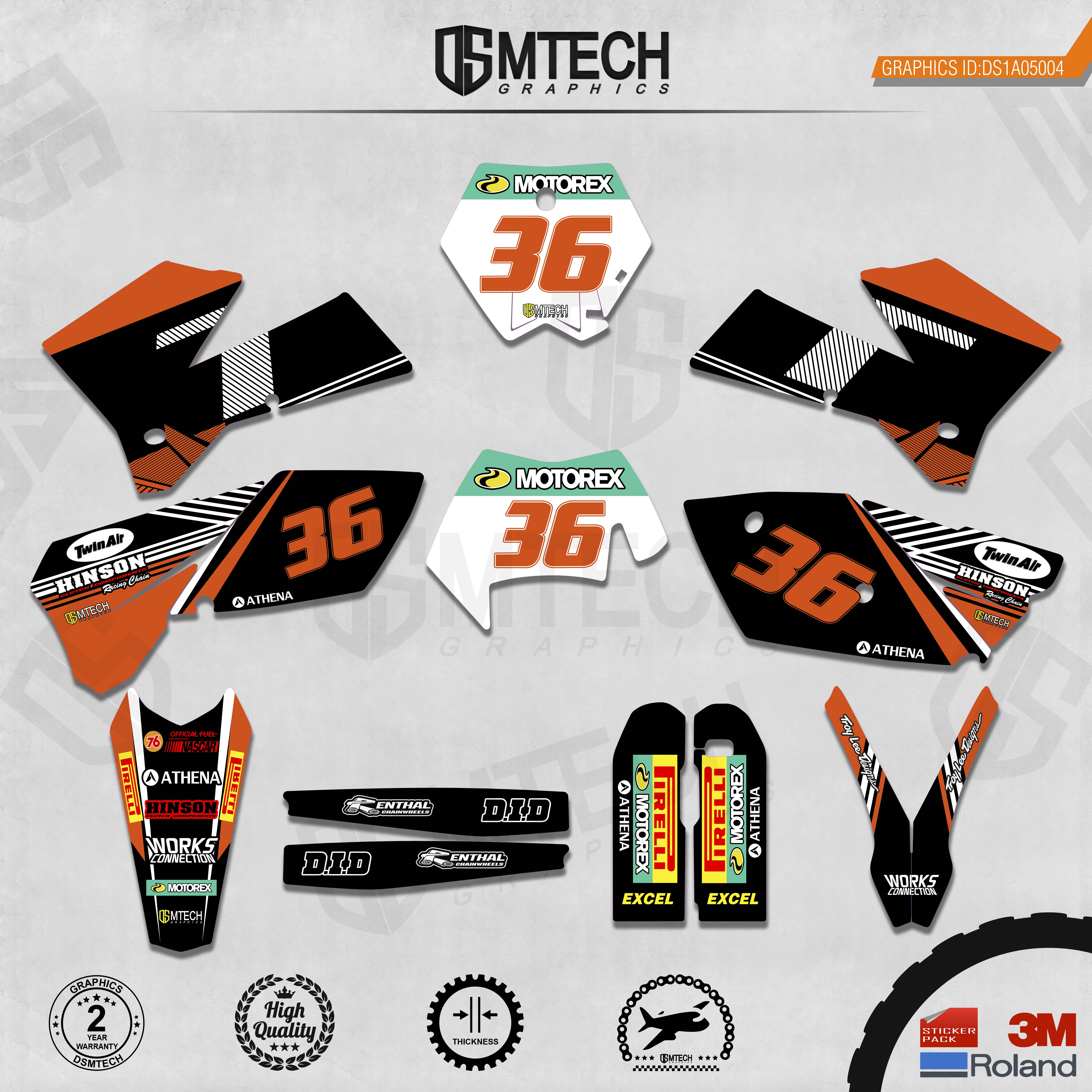 DSMTECH Customized Team Graphics Backgrounds Decals 3M Custom Stickers For 05-06SXF 06-07XCF 05-07EXC 06-07XCW  004