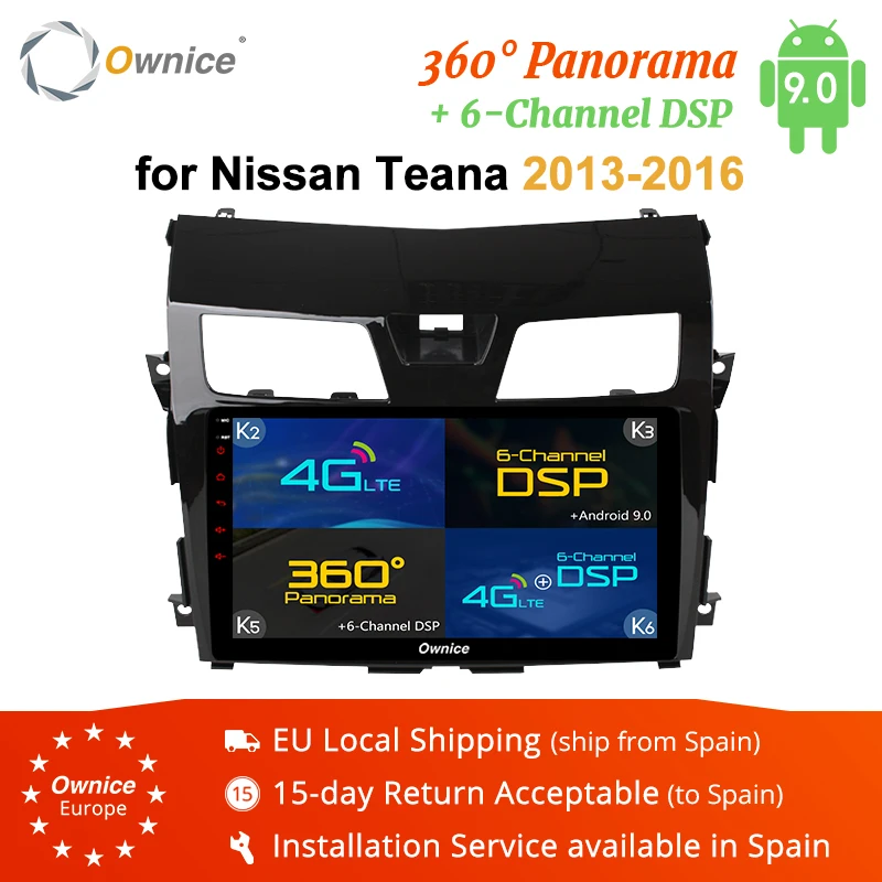 Ownice K1 K2 K3 K5 K6 Восьмиядерный Android 9 0 автомобильный dvd-плеер для Nissan Teana 2013-2016 с gps navi 360