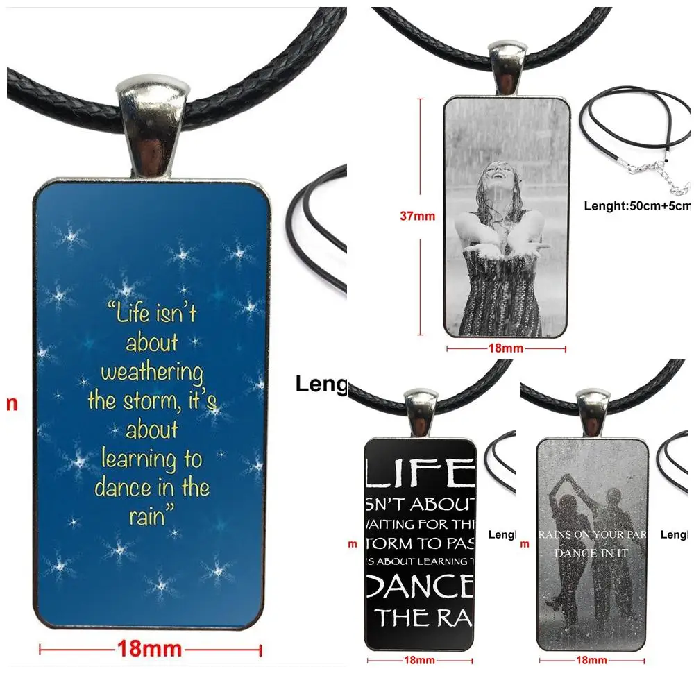 Стеклянный кулон ожерелье ручной работы половина прямоугольное для женщин