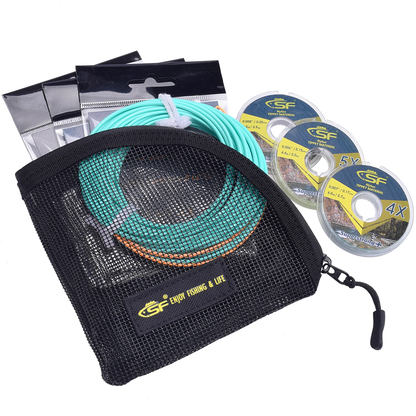 SF Fly Fishing Scandi Skagit Spey Tip Wallet 7 Slots Black Mesh Tapered Leader Polyleader Shooting Heads Case Stora