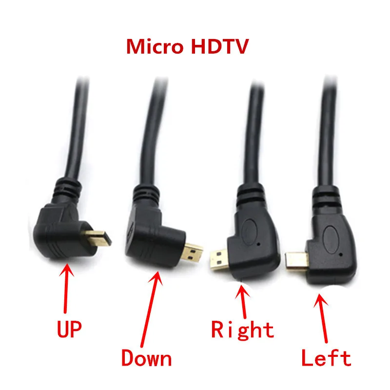 Кабель HDTV адаптер Папа-мама Mini Micro Type D 90 градусов Прямоугольный штекер для AF
