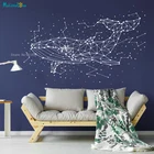 Настенная Наклейка большого размера с изображением китов и звезд, неба, неба, офисное украшение, гостиная, виниловые художественные фрески, самоклеящиеся, YT3651