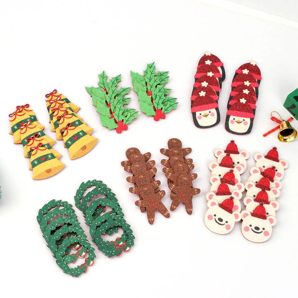 

Christmas Variety Of Pattern Flatback Planar Resin Accessories Handmade Material Phone Case Sticker DIY Hair Bows Supplies 10PCS