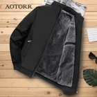 Куртка-бомбер мужская утепленная, повседневная флисовая ветровка, бейсбольная верхняя одежда, одежда для фитнеса, Осень-зима