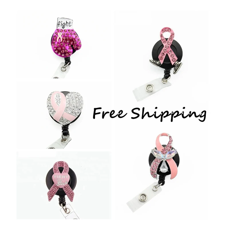 

10 Pieces/Lot Free Shipping Ribbon Nurse ID Badge Holder Reel