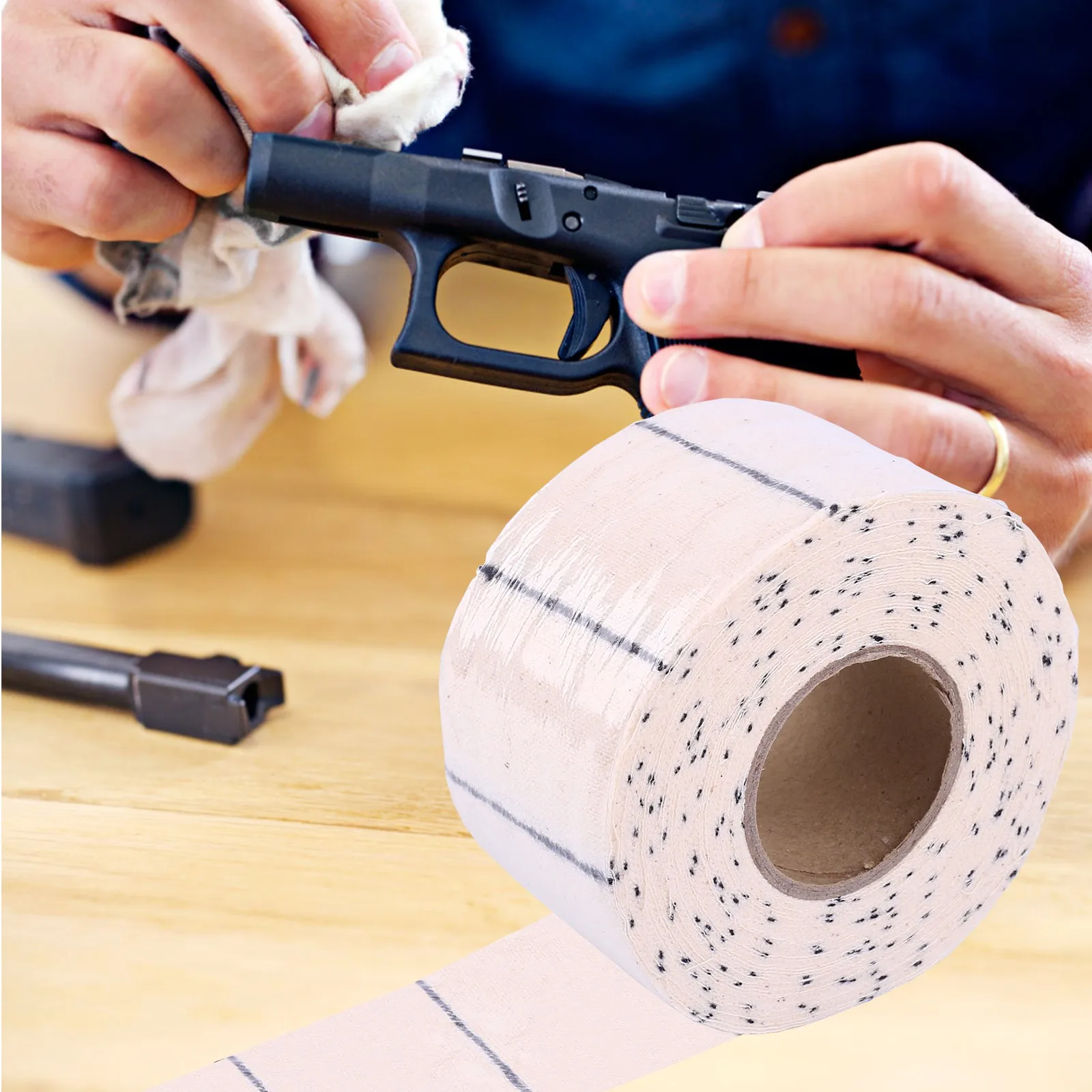 

Military Rifle Cleaning Cloth Gun Cleaning Patch Cotton Cloth Patches Gun Accessories 10M for Rifle Handguns and Shotgun