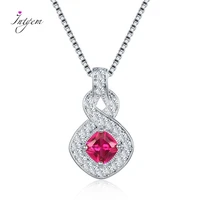 925 sterling silver pendant necklace fashion red jade stone ruby jewelry for women necklaces luxury jewelry gifts wholesale