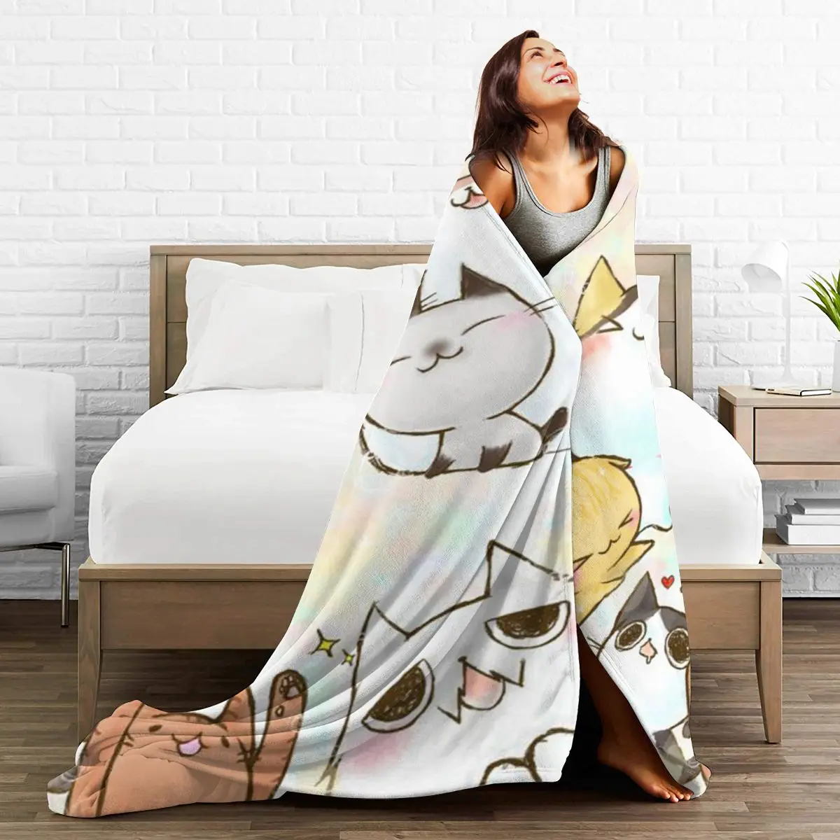 

3D Cartoon Sherpa Blanket Warm Super Soft Flannel Office Nap Bedspread Sofa Bedding Plush Quilt Plaids 294043305