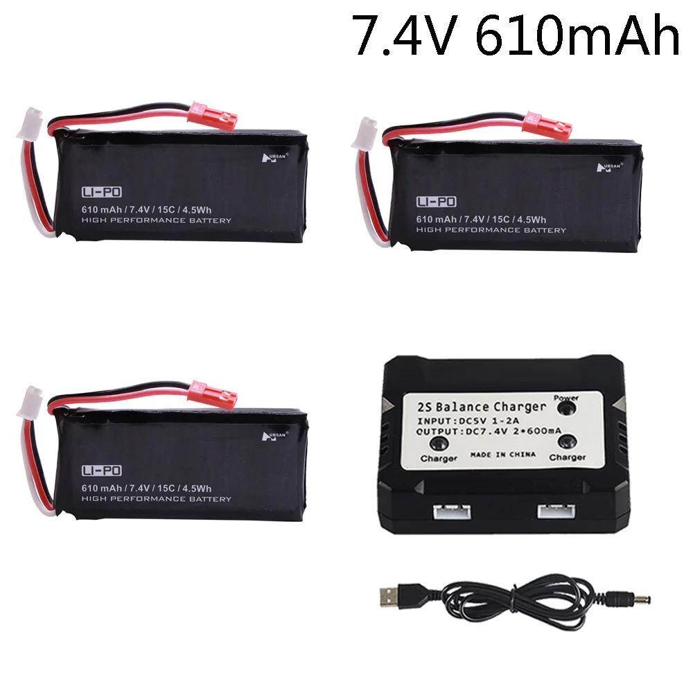 Аккумулятор lipo для квадрокоптера Hubsan X4 H502S H502E H216A 7 4 В 610 мАч В|Детали и аксессуары|