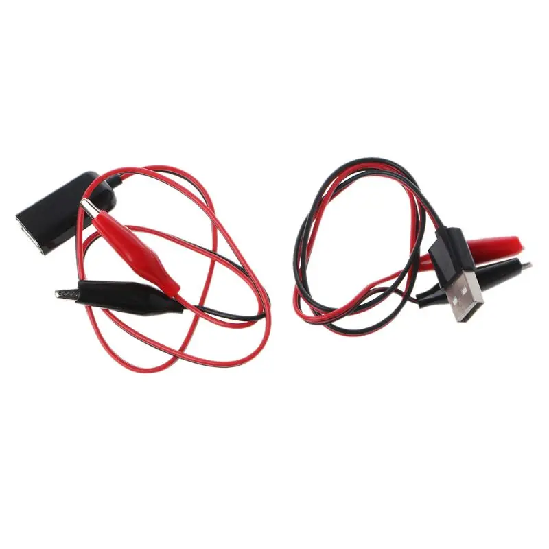 Зажимы типа крокодил для тестирования USB штекер-гнездо адаптер питания кабель 50