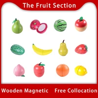toy woo wood fruit cutting toy juguetes assembly food wooden kitchen toys wood magnet toy fruit single sold pretend play unisex