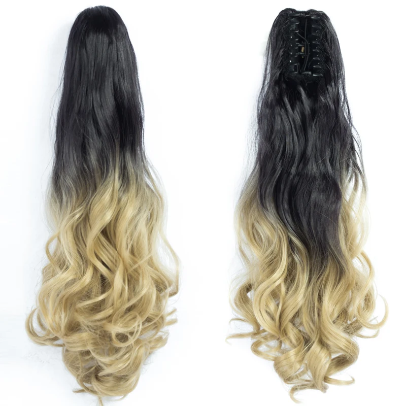 XJBB синтетические женские удлинители волос с зажимом для конского хвоста хвост