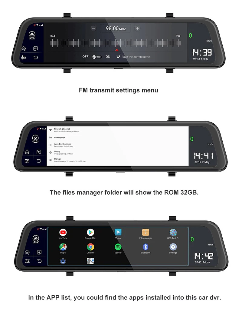 Bluavido 1" ips 4G Android 8,1 Автомобильное зеркало заднего вида DVR камера gps 2GB ram ADAS WiFi Bluetooth FHD 1080P видеорегистратор