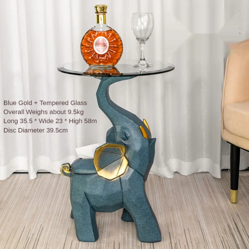 

Modern Home Decoration Tables With Speaker Storage Stereoscopic Elephant Floor Ornaments Living Room Light Luxury Soft Furnish