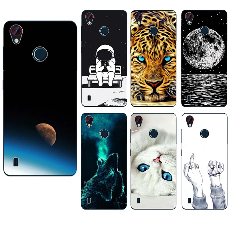 Чехол накладка из ТПУ с животными и цветами для ZTE A7 Vita мягкие чехлы крутым