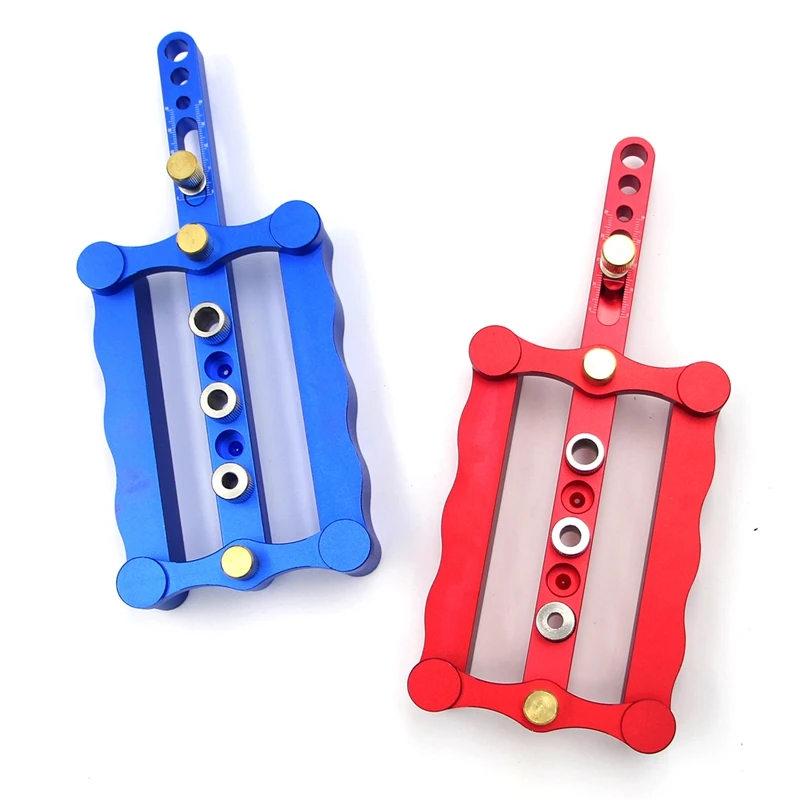 

Self-Centering Pin Fixture Kit Wooden Pin Hole Drilling Guide Woodworking Tool Punch Locator with 3 Hole Drill Update