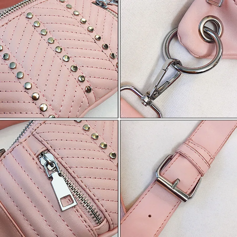 Женская сумка с заклепками поясная для женщин женская из искусственной кожи