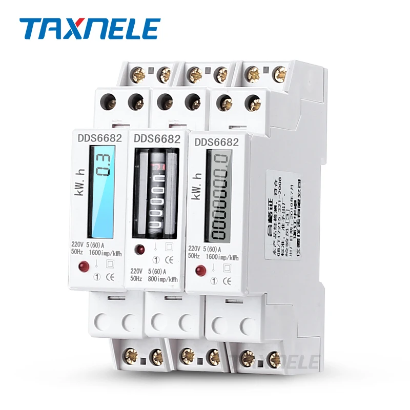 Однофазный двухпроводной ваттметр с ЖК дисплеем подсветкой потребляемая