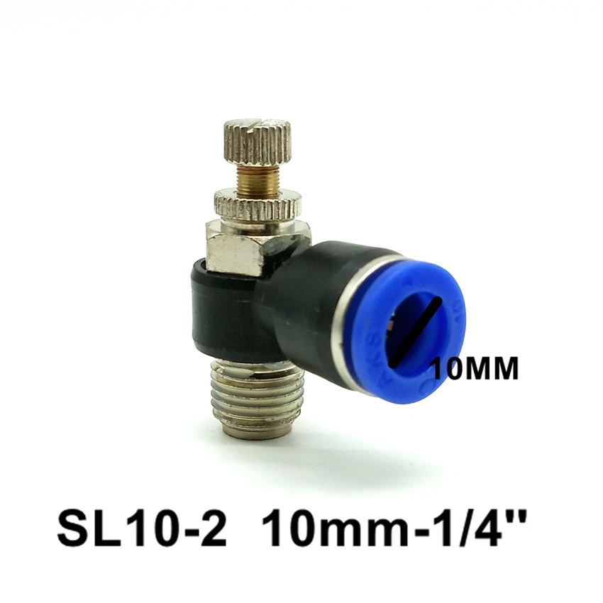 10pcs/lot Pneumatic Fittings G1/4'' Tube 4mm 6mm 8mm 10mm Elbow Air Flow Speed Controller Valve SL6-2 8-2 - купить по