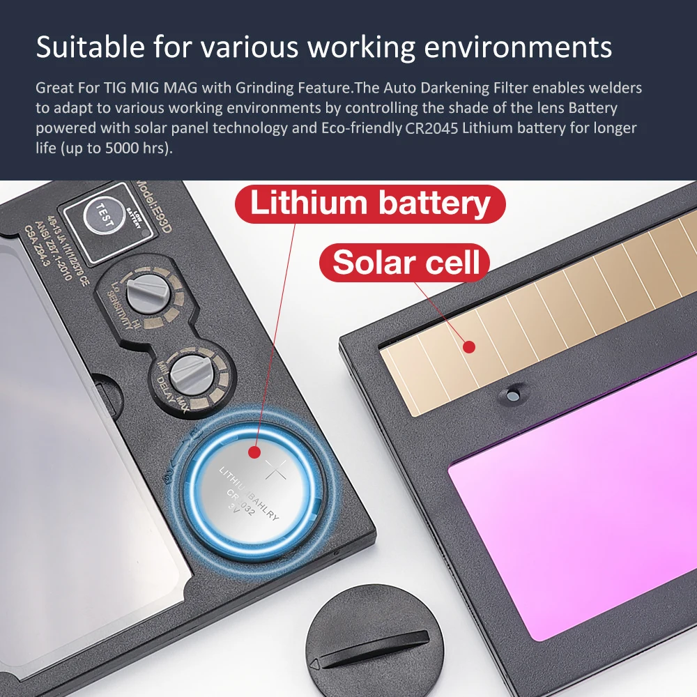 

Chameleon Welder Mask Solar Automatic Darkening Welding Helmet 1/1/1/2 Electric Mask 2 Arc Sensors Li battery for Welded Solder