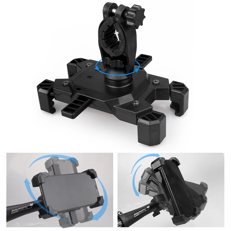 

PVC Bike Phone Holder 360 Freely Adjustable Bicycle Shockproof Navigation Phone Bracket Suitable For 3.5-6.8 Inch Phone Frame