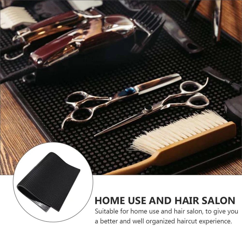 

1Pc Heat Insulated Pad Hair Salon Storage Mat Table Scissors Placed Mat (Black)