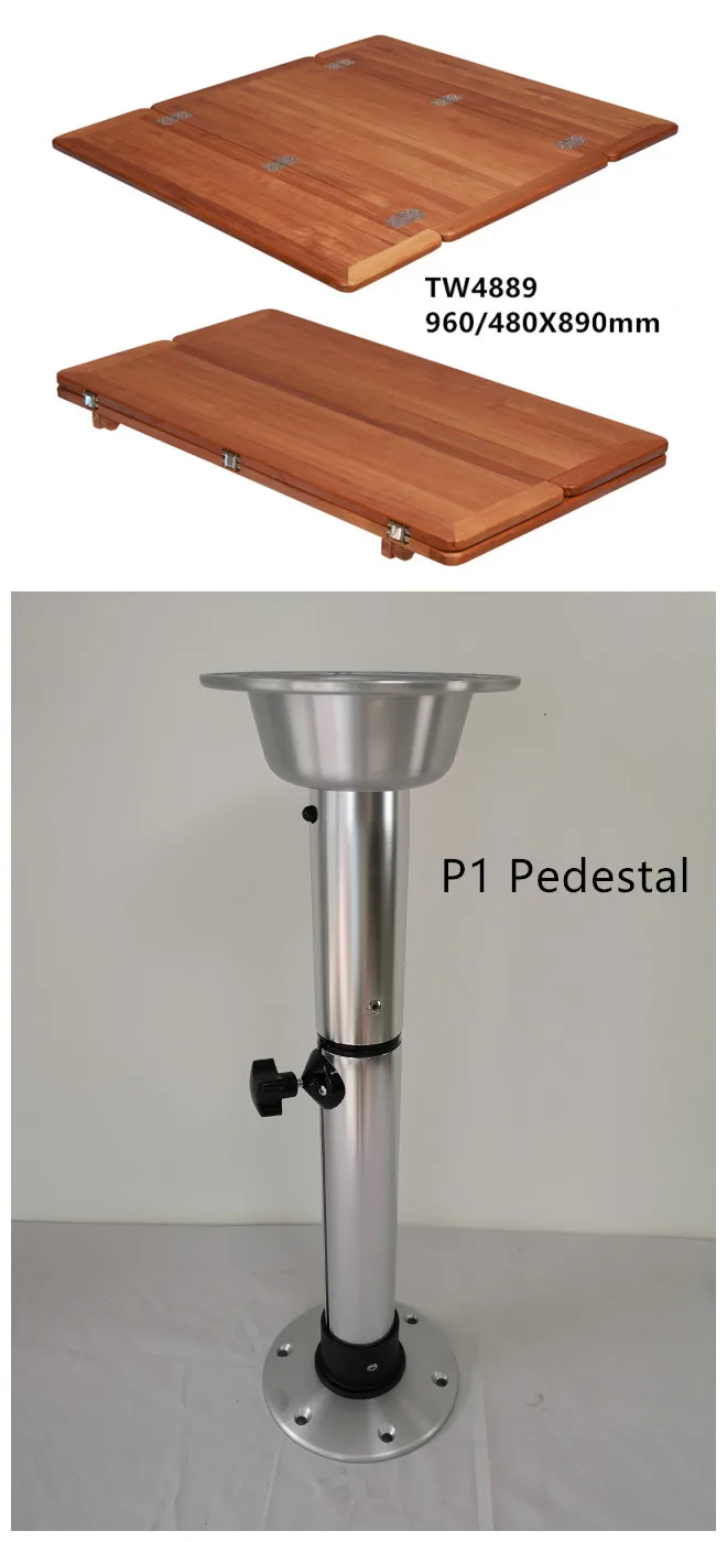 TW4889 And Pedestal1 960/480X890 мм Складное крыло Обычная Тиковая столешница Морская Лодка RV TW4889 - Цвет: TW4889 And Pedestal1