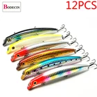 12 плавающих кренкбейтов, приманка для ловли карпа, жесткая, лазерная, большая, искусственная приманка, рыболовные снасти, приманка для ловли щуки, морских воблеров