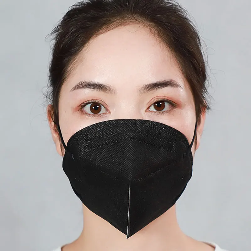 

10pcs Black Face Mask Mouth Filter Anti-pm2.5 Dustproof Face Mouth Masks Foldable Respirator Ear-Loop Breathable Mask