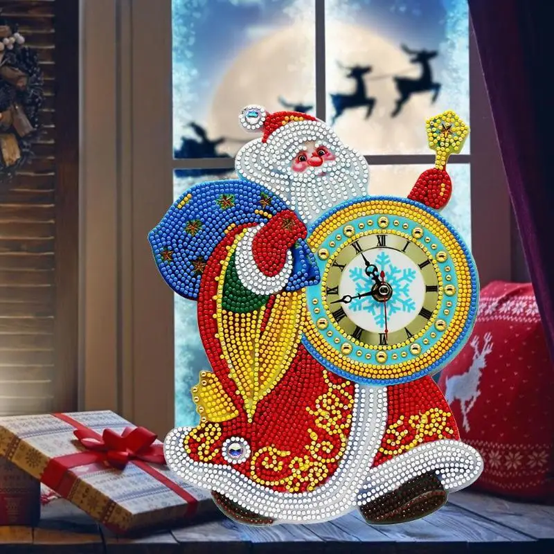 DIY полный дрель часы алмазная живопись из смолы алмазные круглые украшения со