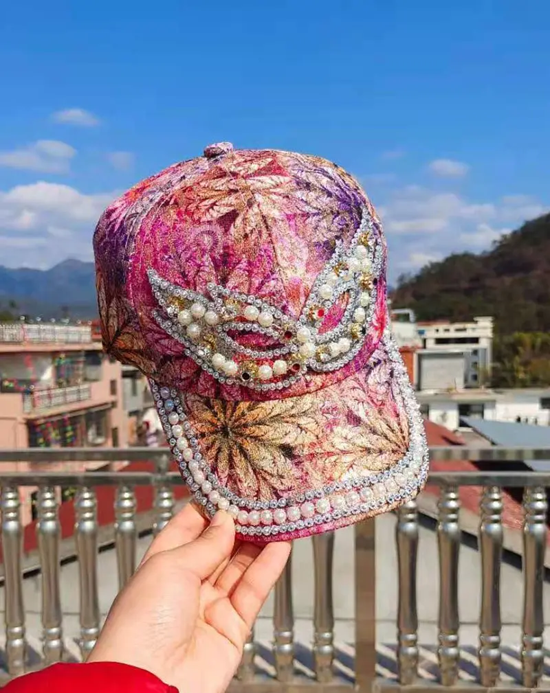Бейсболка с жемчугом для женщин и девушек модная кепка регулируемыми цветами от