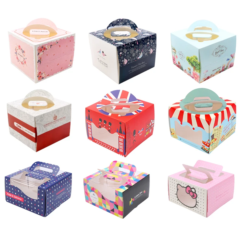 4 inch Mousse Cheese Square Portable cake box transparent window Mini Packing Party Festival Wedding Birthday Gift pastry Baked | Дом и сад