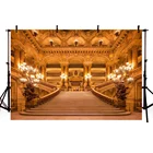 Фон для фотосъемки с изображением красавицы и чудовища сказочного замка