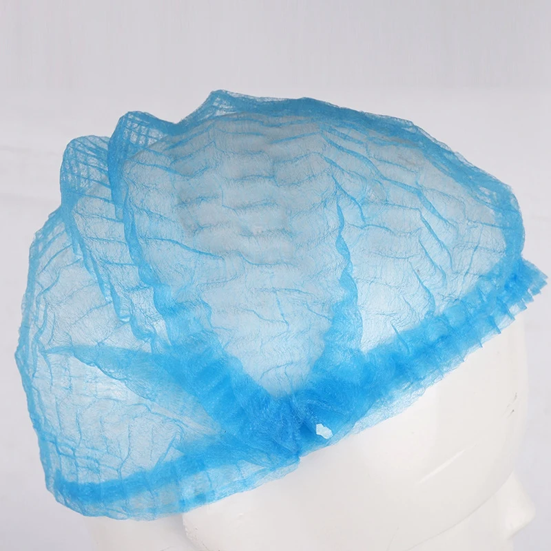 

200PCS Disposable Non-Woven Hats Dustproof Cap Elastic Cleaning Protective Hair Hat