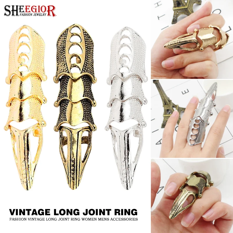 Винтажное кольцо-коготь Talon в стиле панк готический бронзовый золотистый