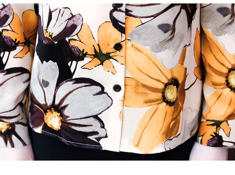 

Long Sleeve Print Chiffon Blouse Shirt Women Blouses Blusas Mujer De Moda 2021 Blouse Women Turn Down Collar Office Blouse D466