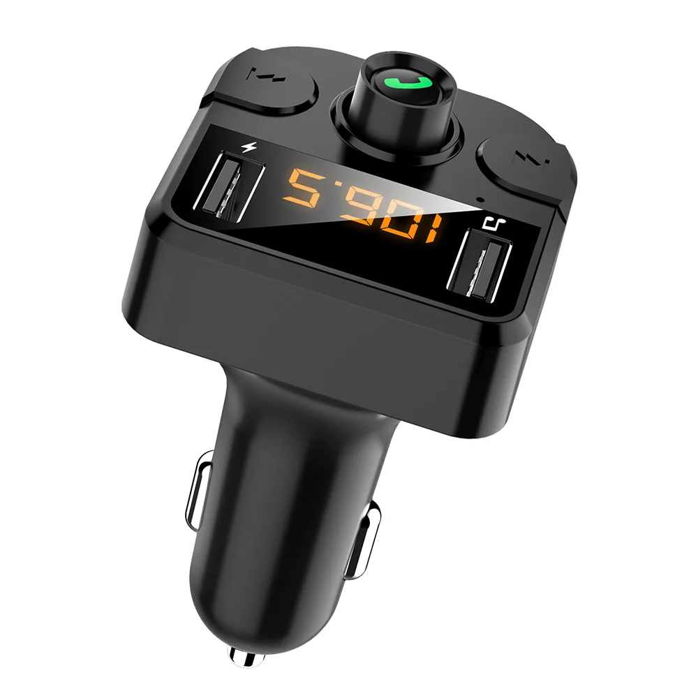Беспроводной fm-передатчик Bluetooth автомобильный комплект MP3 музыкальный плеер Bluetooth 5,0 громкой связи вызов двойной зарядное устройство usb Поддержка TF карта