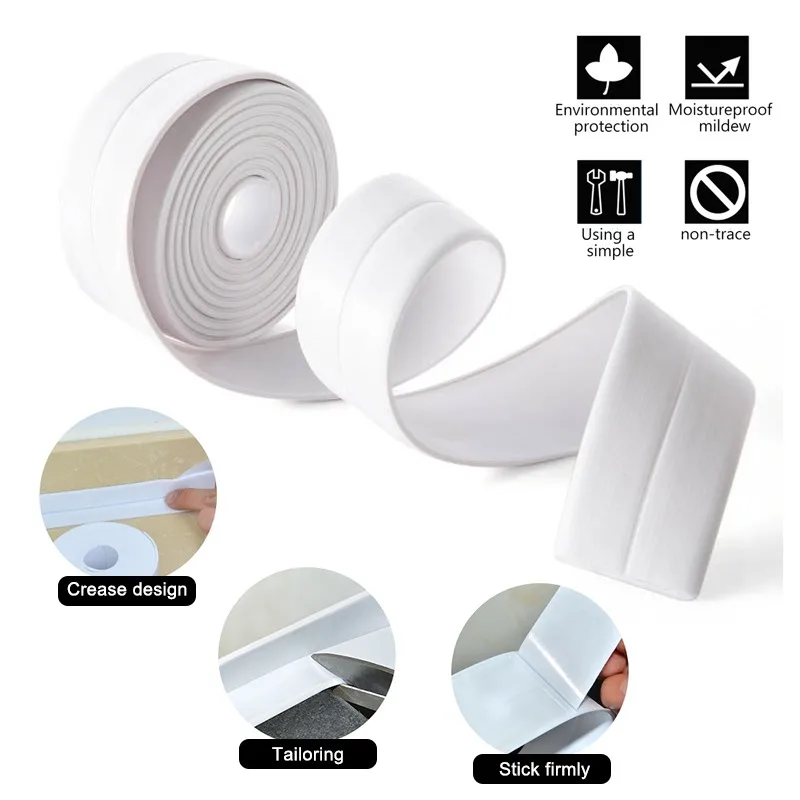 

For Bathroom Kitchen 3.2m Shower Sink Bath Sealing Strip Tape Caulk Strip Self Adhesive Waterproof Wall Sticker Sink Edge Tape